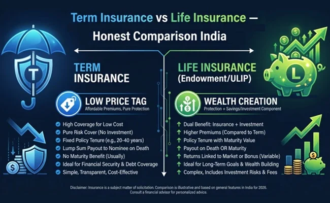 Difference Between Term Insurance and Life Insurance in India